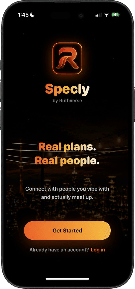 Specly on iPhone — real plans with real people